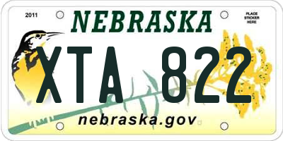 NE license plate XTA822