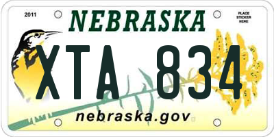 NE license plate XTA834