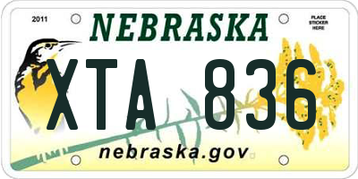 NE license plate XTA836