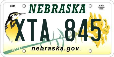 NE license plate XTA845