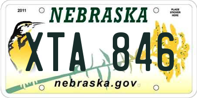 NE license plate XTA846