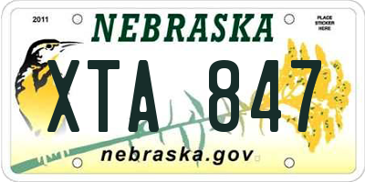 NE license plate XTA847