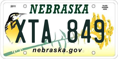 NE license plate XTA849