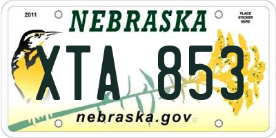 NE license plate XTA853