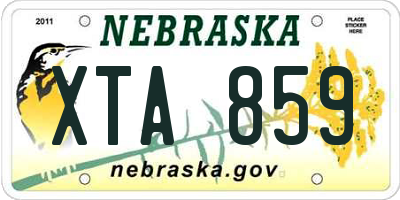 NE license plate XTA859