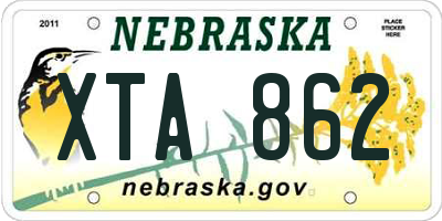 NE license plate XTA862