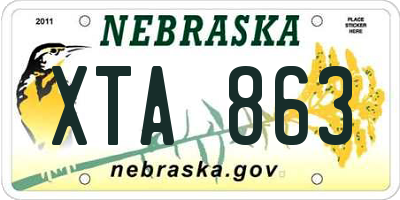 NE license plate XTA863