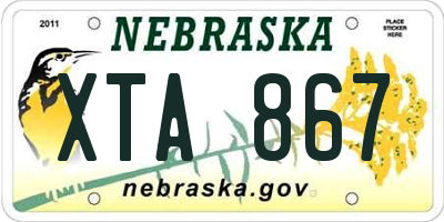 NE license plate XTA867