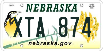 NE license plate XTA874