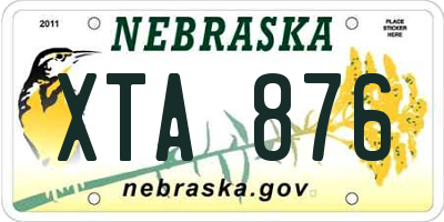 NE license plate XTA876