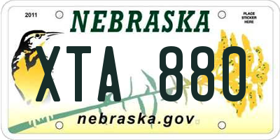 NE license plate XTA880
