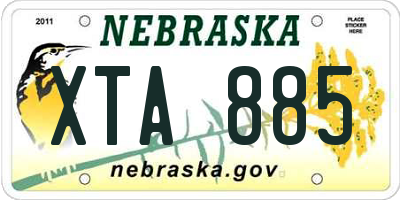 NE license plate XTA885