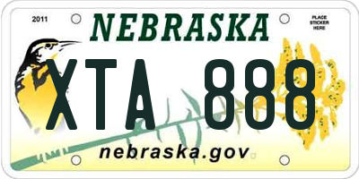 NE license plate XTA888