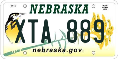 NE license plate XTA889