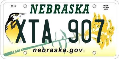 NE license plate XTA907