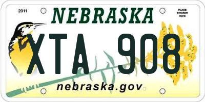 NE license plate XTA908