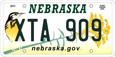 NE license plate XTA909