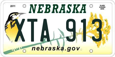 NE license plate XTA913