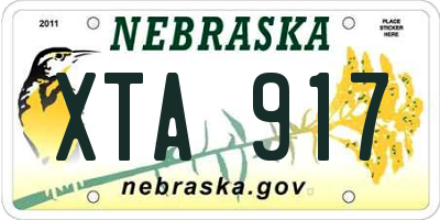 NE license plate XTA917