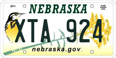 NE license plate XTA924