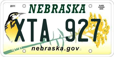 NE license plate XTA927