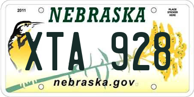 NE license plate XTA928