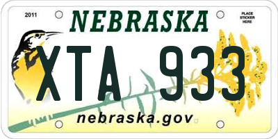 NE license plate XTA933