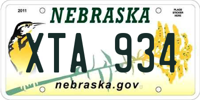 NE license plate XTA934