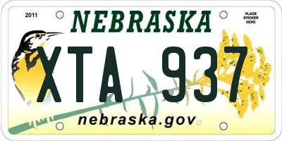NE license plate XTA937