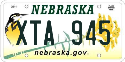 NE license plate XTA945