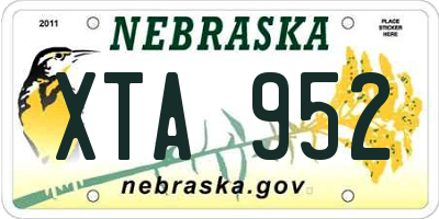 NE license plate XTA952