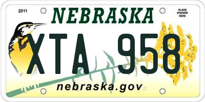 NE license plate XTA958