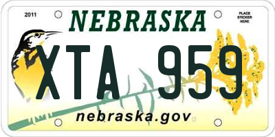 NE license plate XTA959