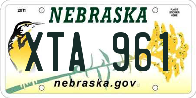 NE license plate XTA961