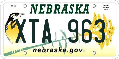 NE license plate XTA963