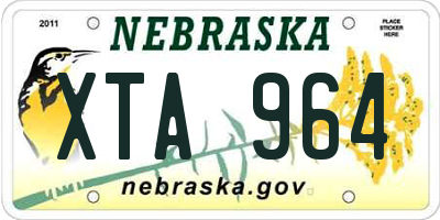 NE license plate XTA964