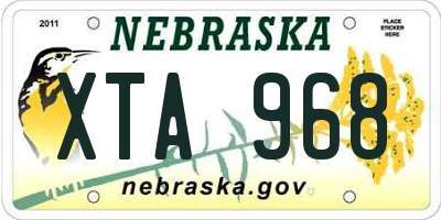 NE license plate XTA968