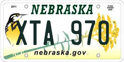 NE license plate XTA970