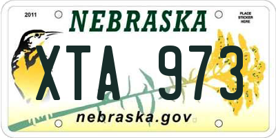 NE license plate XTA973