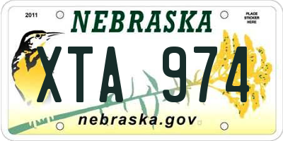 NE license plate XTA974