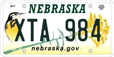 NE license plate XTA984