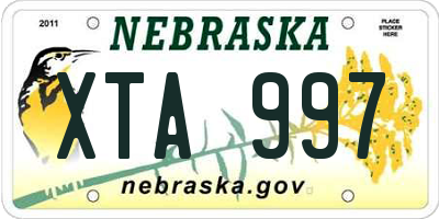 NE license plate XTA997