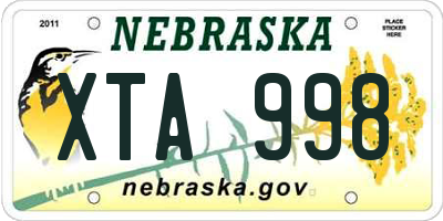NE license plate XTA998