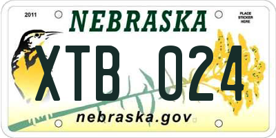 NE license plate XTB024