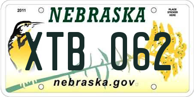 NE license plate XTB062