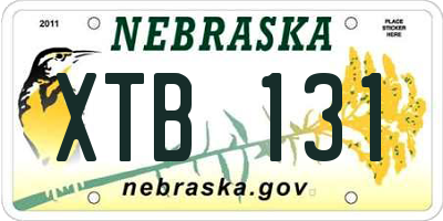 NE license plate XTB131