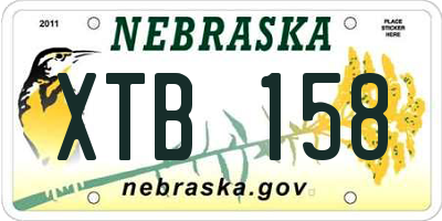 NE license plate XTB158