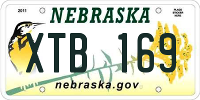 NE license plate XTB169