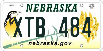NE license plate XTB484