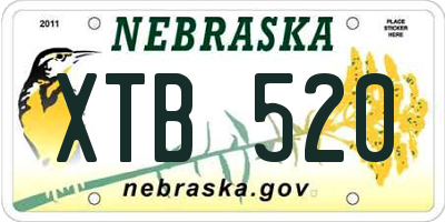 NE license plate XTB520